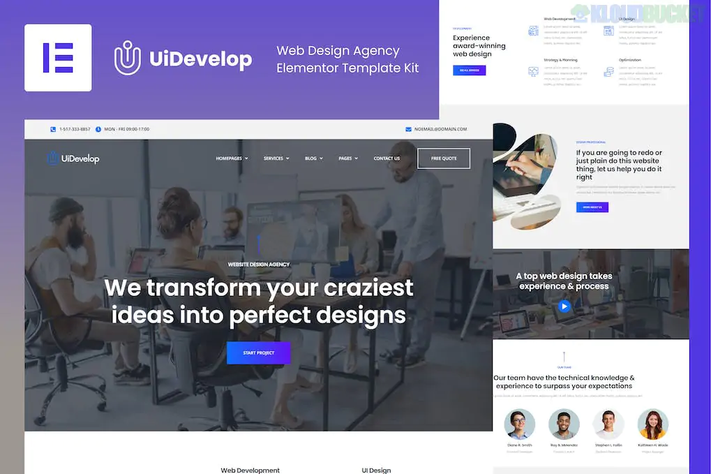 UiDevelop - Web Design Agency Elementor Template Kit