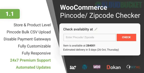 WooCommerce Pincode/ Zipcode Checker 3.2.0