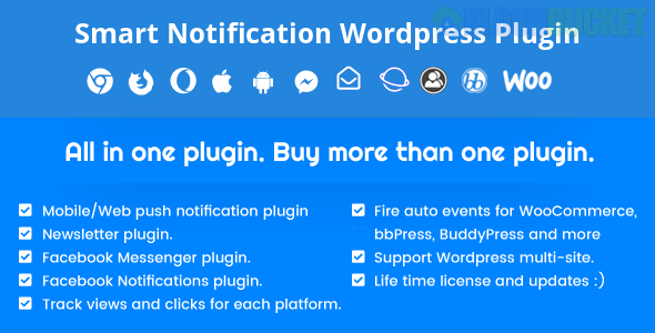 Smart Notification Wordpress Plugin. Web & Mobile Push, FB Messenger, FB Notification 1.0.3