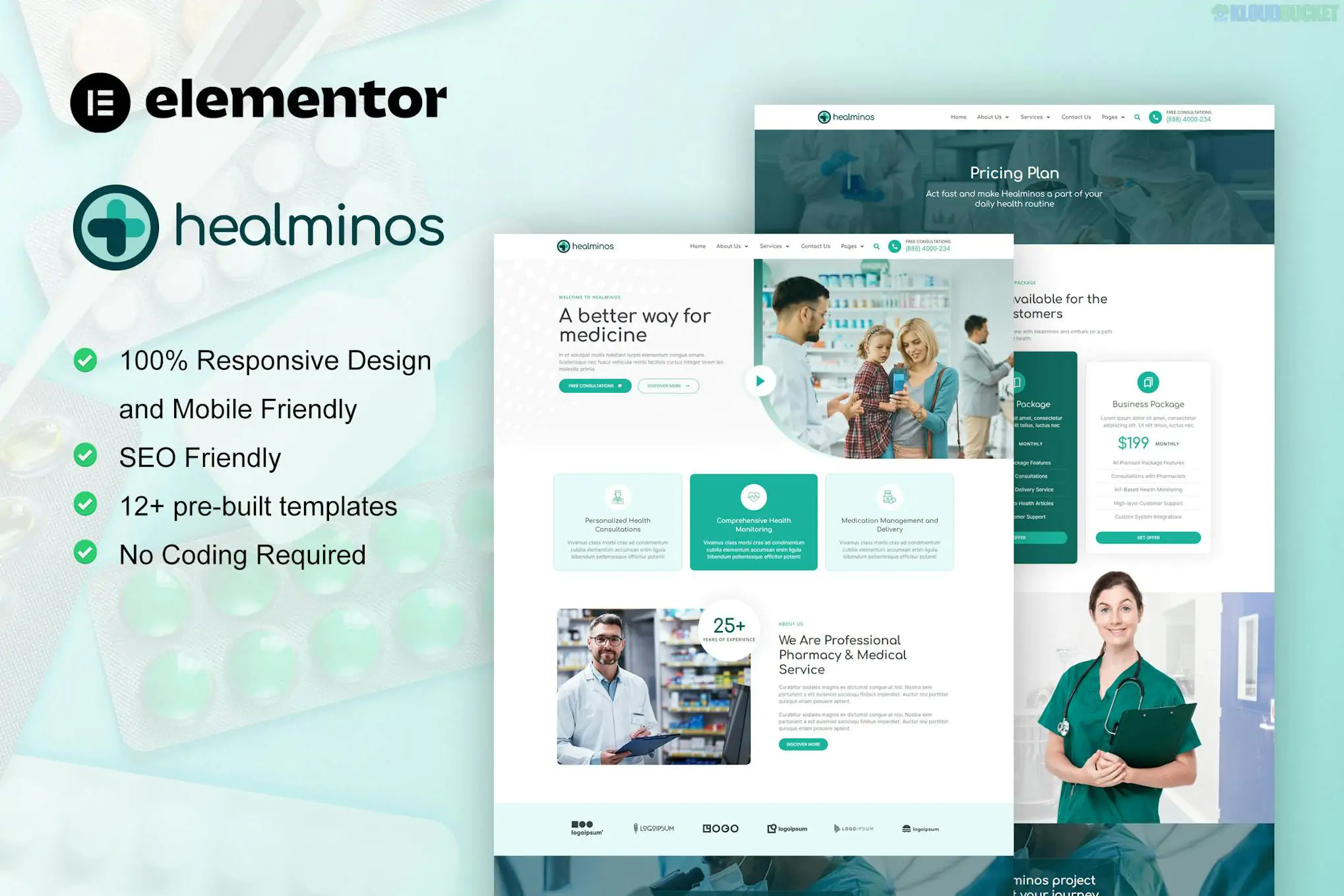 Healminos - Pharmacy & Medical Service Elementor Template Kit 1.1.1
