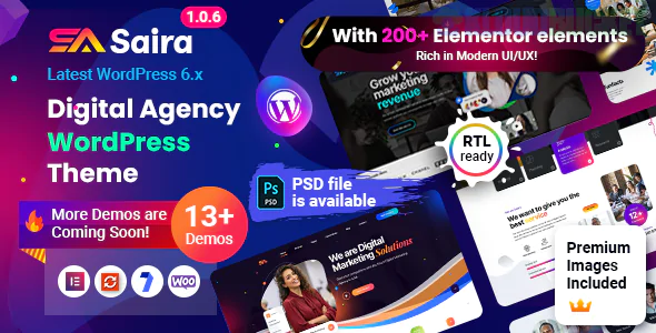 Saira - Digital Agency WordPress Theme 10.0.8