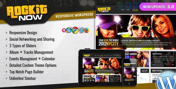 Rockit Now - Music Band WordPress Theme 3.0