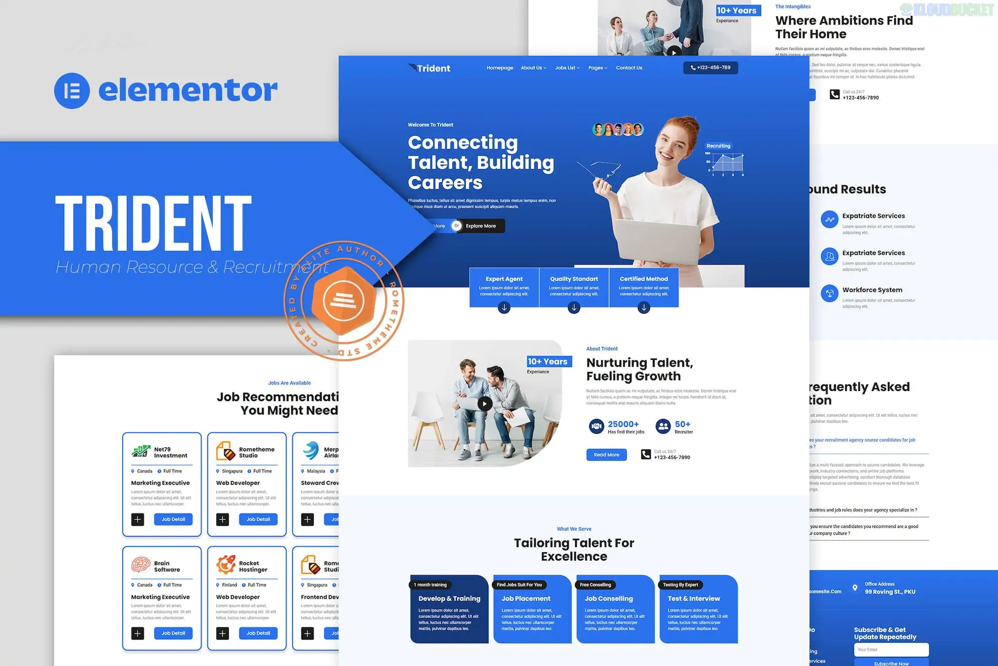 Trident - Human Resources & Recruitment Agency Elementor Template Kit