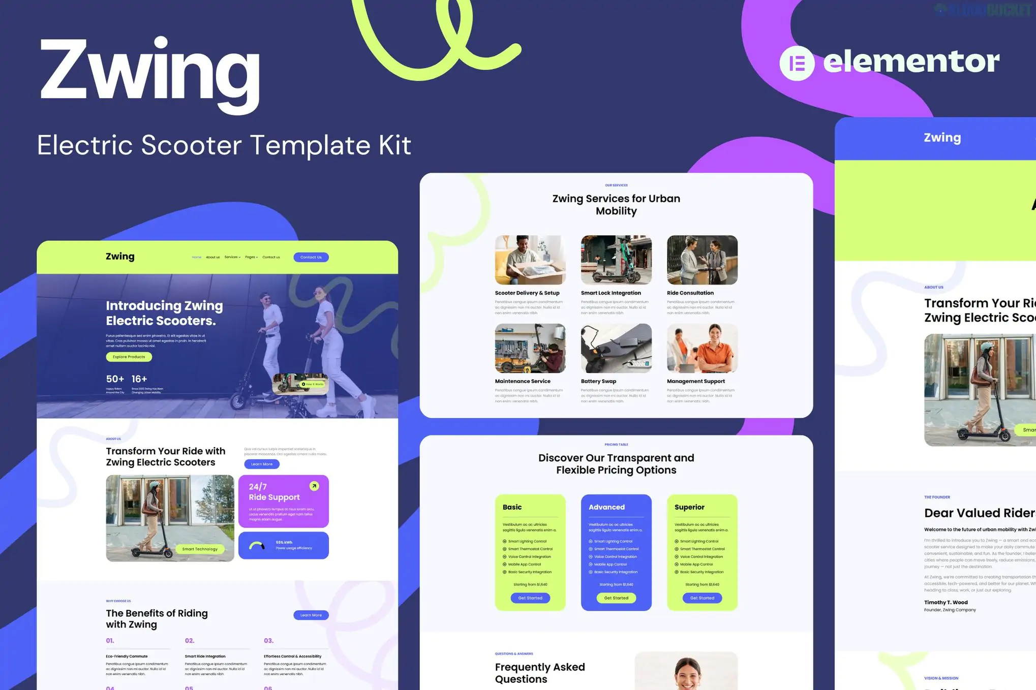Zwing - Electric Scooter Website Elementor Template Kits 1.1.4