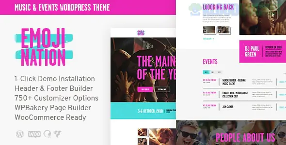 EmojiNation | Night Club & Concert Event WordPress Theme 1.0.6