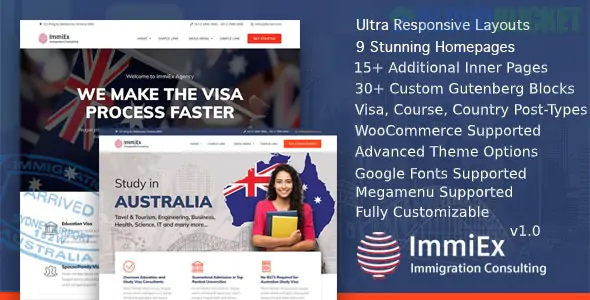ImmiEx - Immigration law, Visa services support, Migration Agent Consulting WordPress 1.5.8