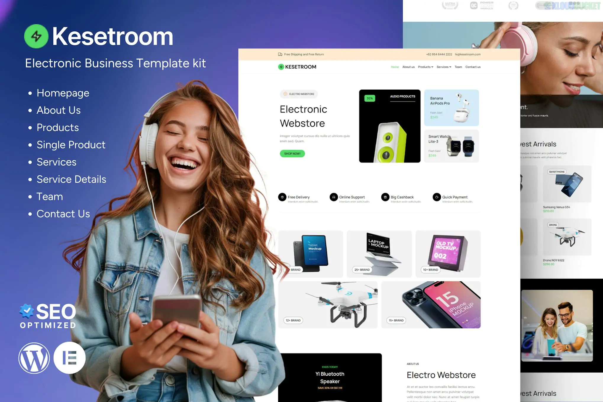 Kesetroom - Electronic Business Elementor Template Kit 1.1