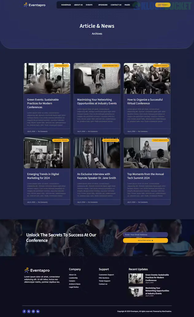 Eventapro - Event & Conference Elementor Pro Template Kit 1.1.1