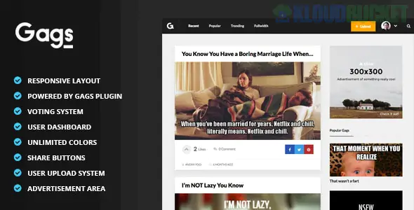 Gags - Image, Meme & Video Sharing WordPress Theme 1.2.0