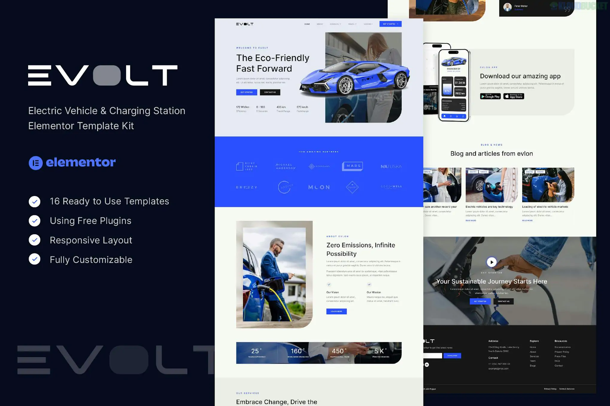 Evolt - Electric Vehicle & Charging Station Elementor Template Kit 1.1.1