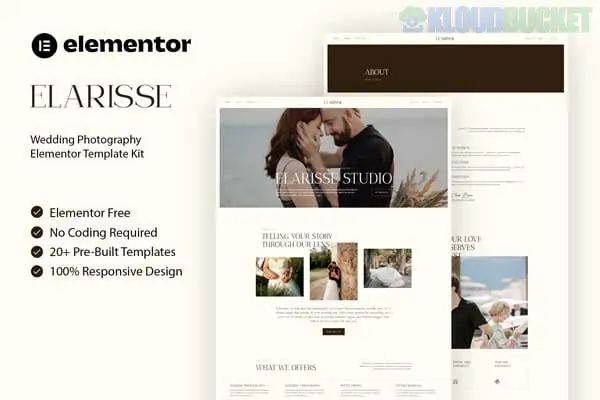 Elarisse - Wedding Photography Elementor Template Kit 1.0.1