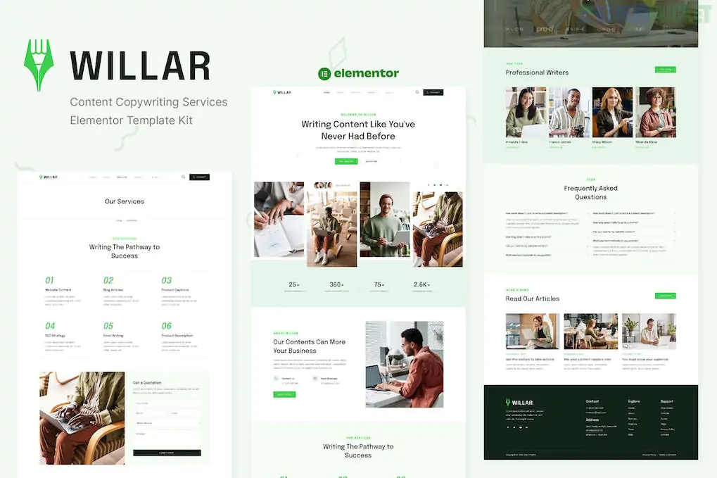 Willar - Content Copywriting Services Elementor Template Kit