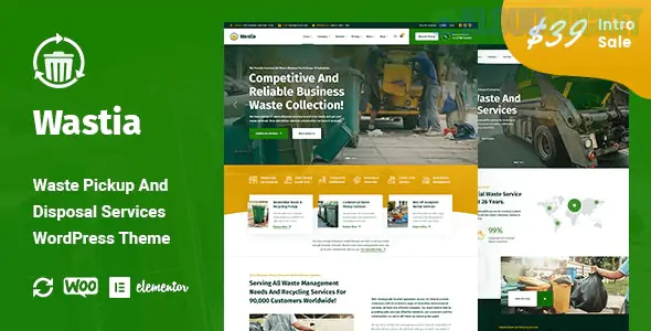 Wastia - Waste Pickup And Disposal Services WordPress Theme 1.0.8