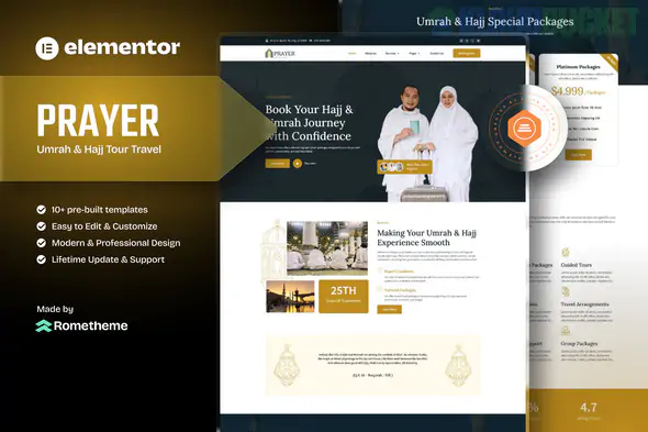Prayer - Umrah & Hajj Tour Travel Elementor Template Kit 1.0.1