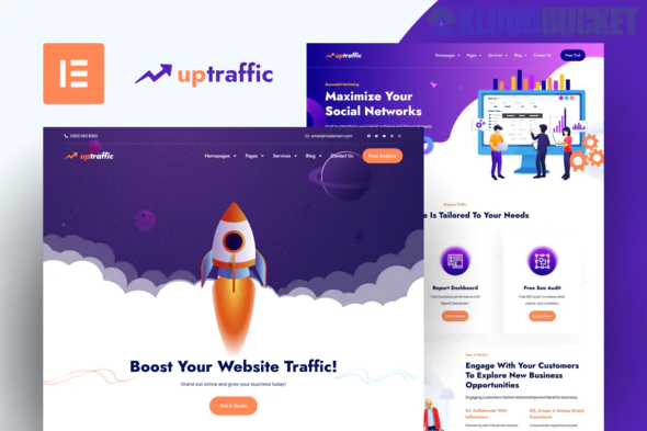 Uptraffic - Digital Marketing Agency Elementor Template Kit 1.1.1