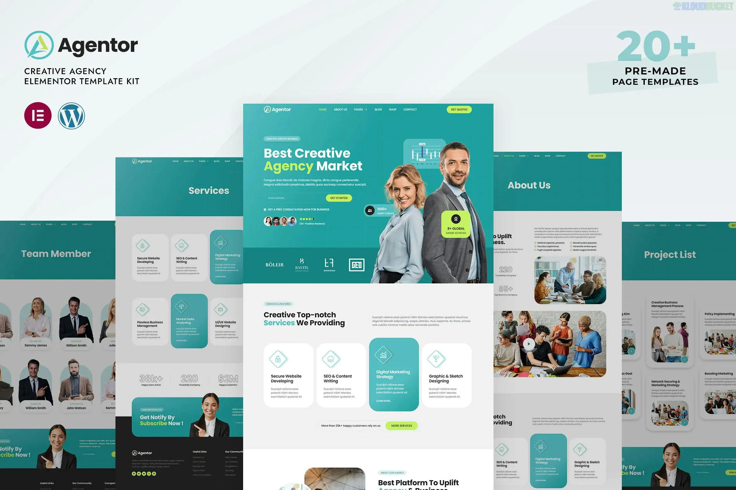 Agentor - Creative Agency Elementor Pro Template Kit 1.1.1