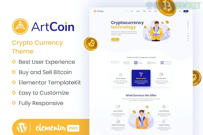ArtCoin | Bitcoin & Cryptocurrency Elementor Template Kit