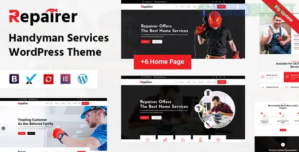 Repairer - Handyman Services WordPress Theme 3.0