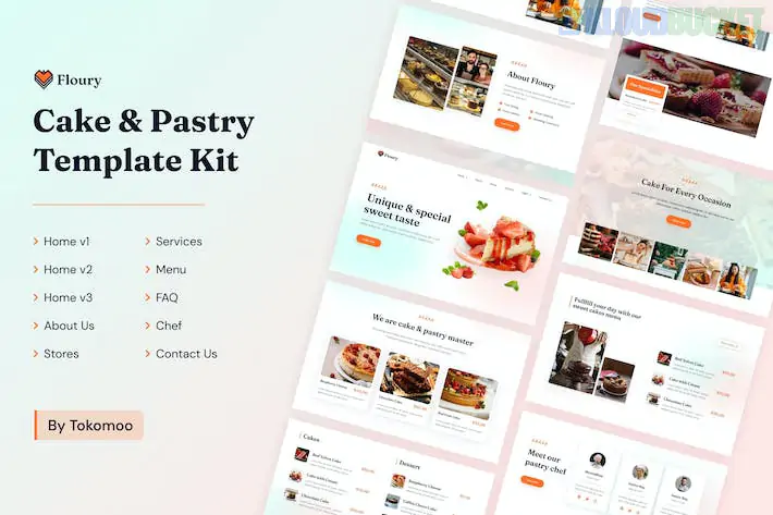 Floury | Cake & Pastry Elementor Template Kit