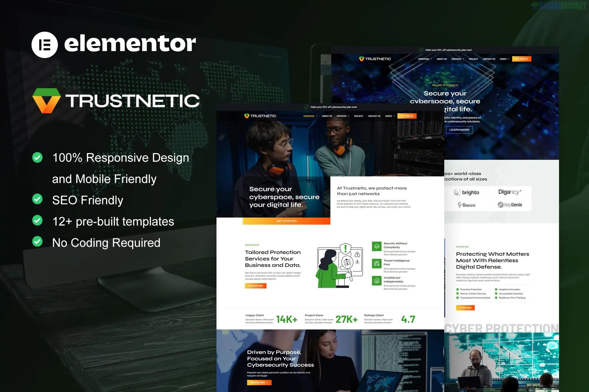 Trustnetic - Cyber Security Services Elementor Pro Template Kit 1.0.3
