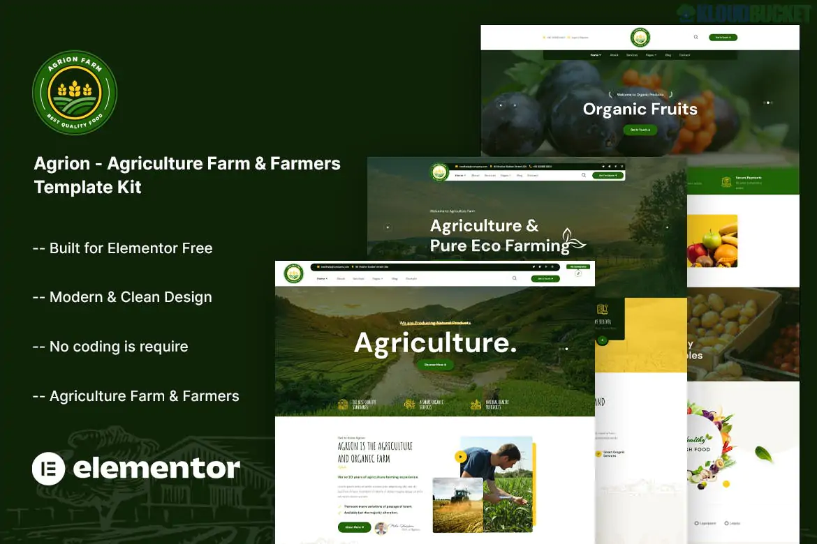 Agrion - Agriculture Farm & Farmers Template Kit