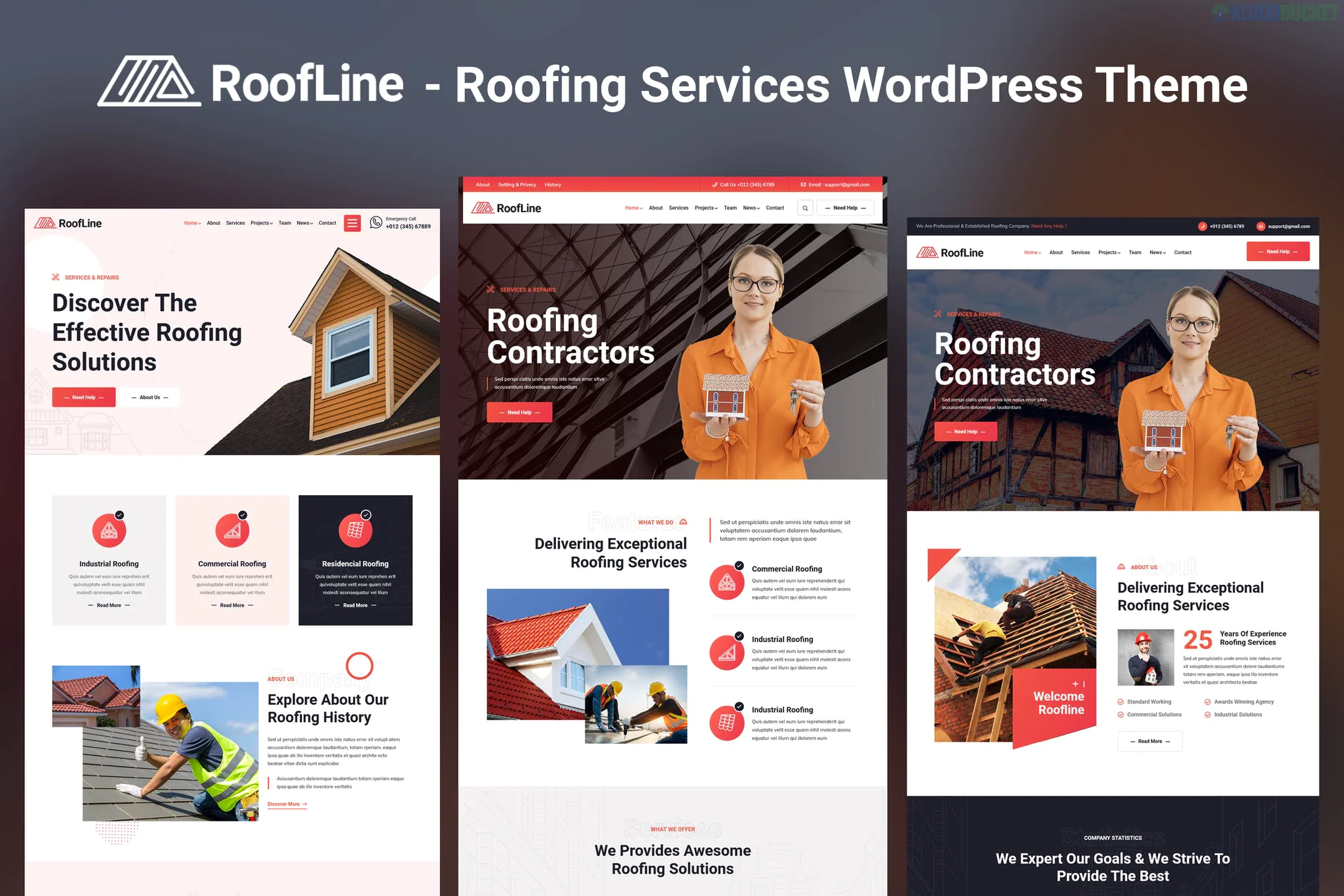 RoofLine - Roofing Services WordPress Theme 1.0.0