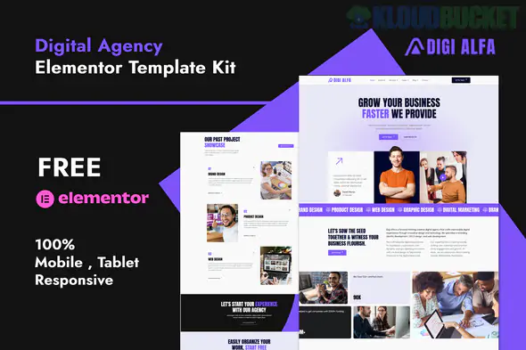 DigiAlfa - Digital Agency Elementor Template Kit 3.10