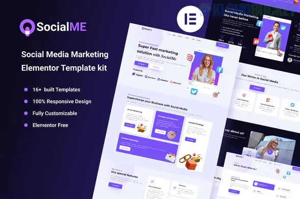 SocialMe - Social Media Marketing Agency Elementor Template Kit 1.21