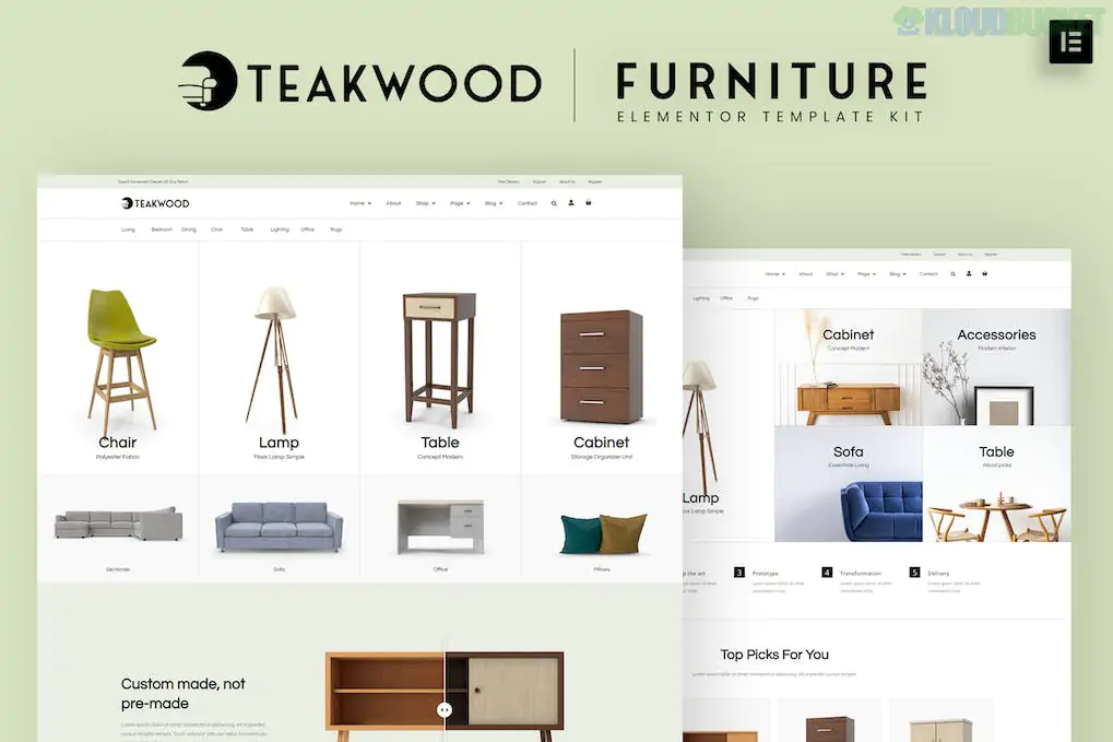 Teakwood - Furniture Shop Elementor Template Kit