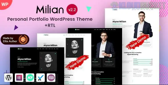 Milian - Personal Portfolio Elementor WordPress 3.2