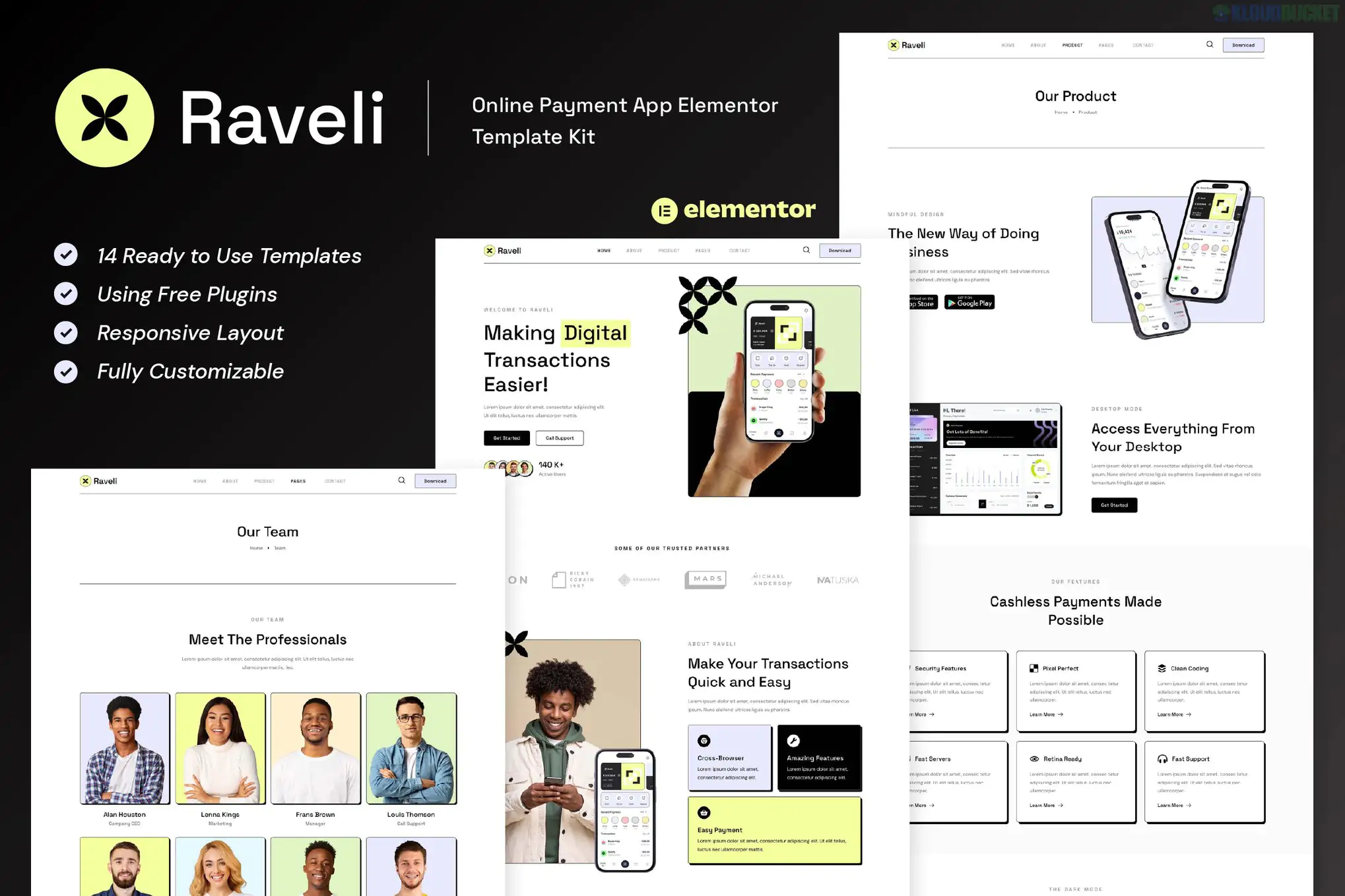 Raveli - Online Payment App Elementor Template Kit 1.2.1