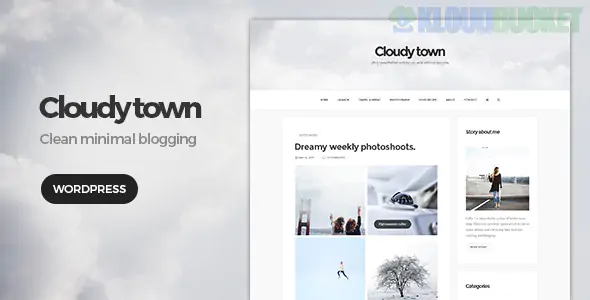 Cloudy Town - Clean Minimal Blog WordPress Theme