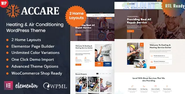 Accare - Heating & Air Conditioning WordPress Theme 4.0