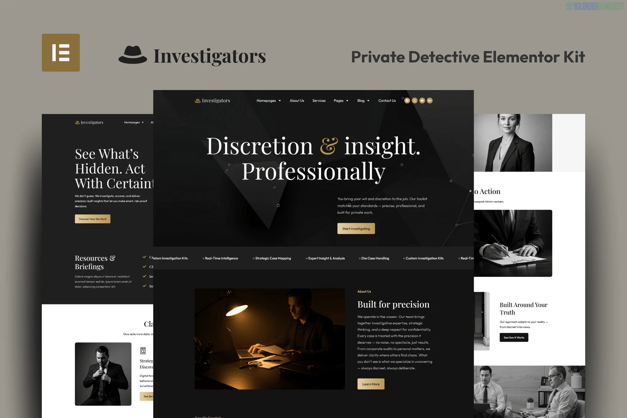 Investigators - Private Detective Elementor Pro Template Kit 1.1.10