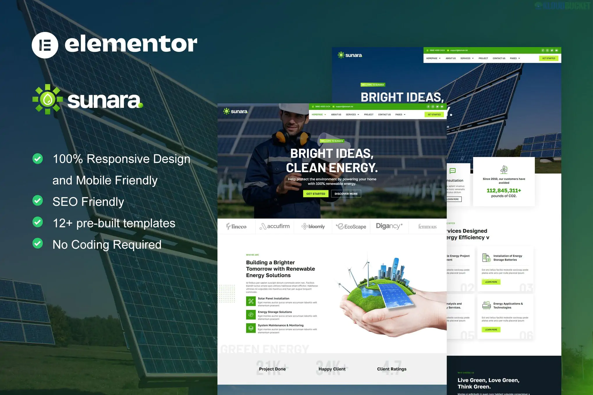 Sunara - Solar & Renewable Energy Elementor Pro Template Kit 1.0.1