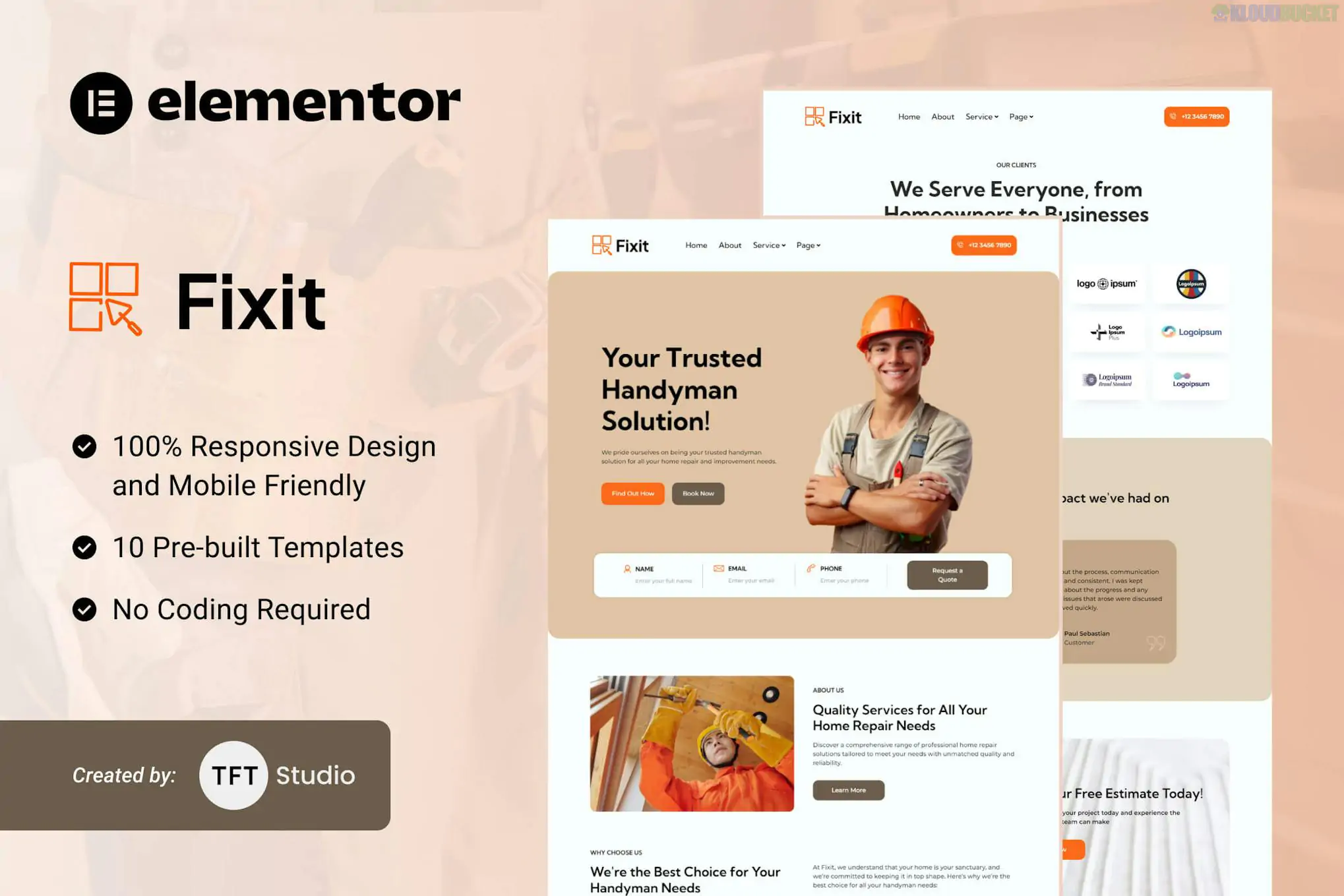 Fixit - Handyman Services Elementor Template Kit 1.1.1