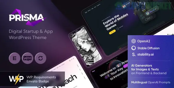 Prisma - Digital Startup & App WordPress Theme + AI 1.5