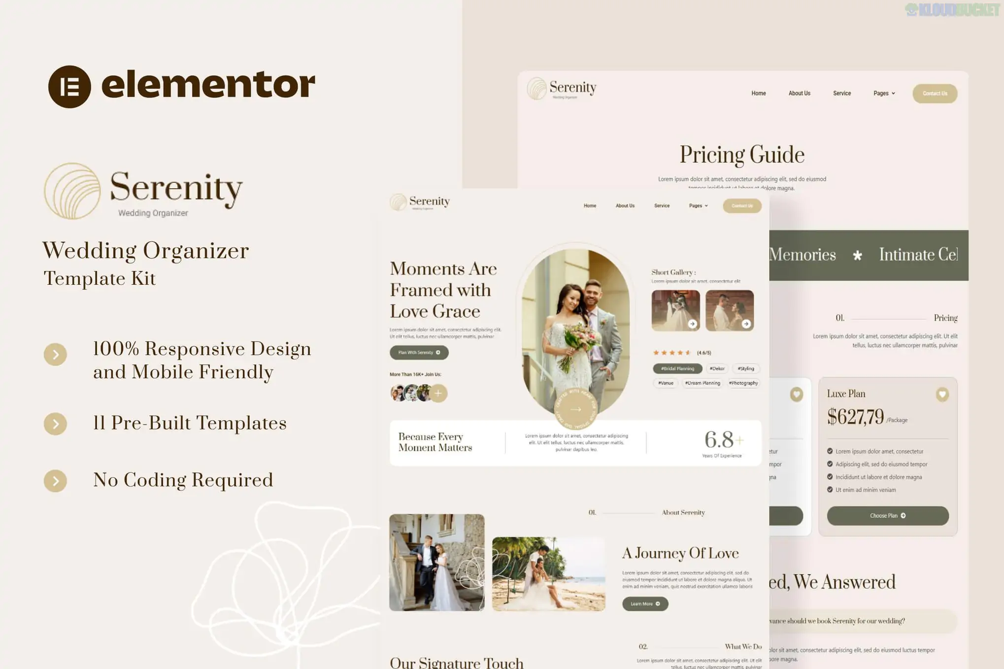 Serenity - Wedding Organizer Elementor Template Kit 1.1.0