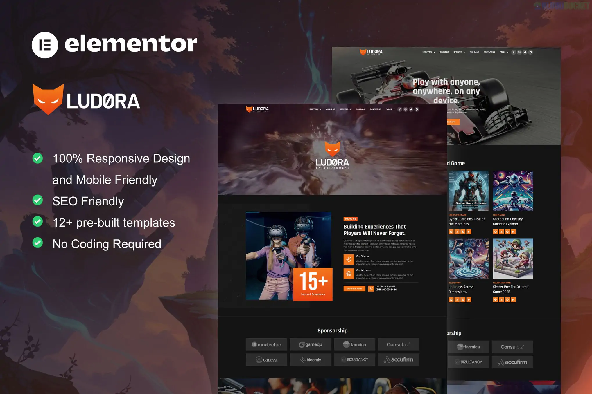 Ludora - Game Developer & Studio Elementor Pro Template Kit 1.1.2