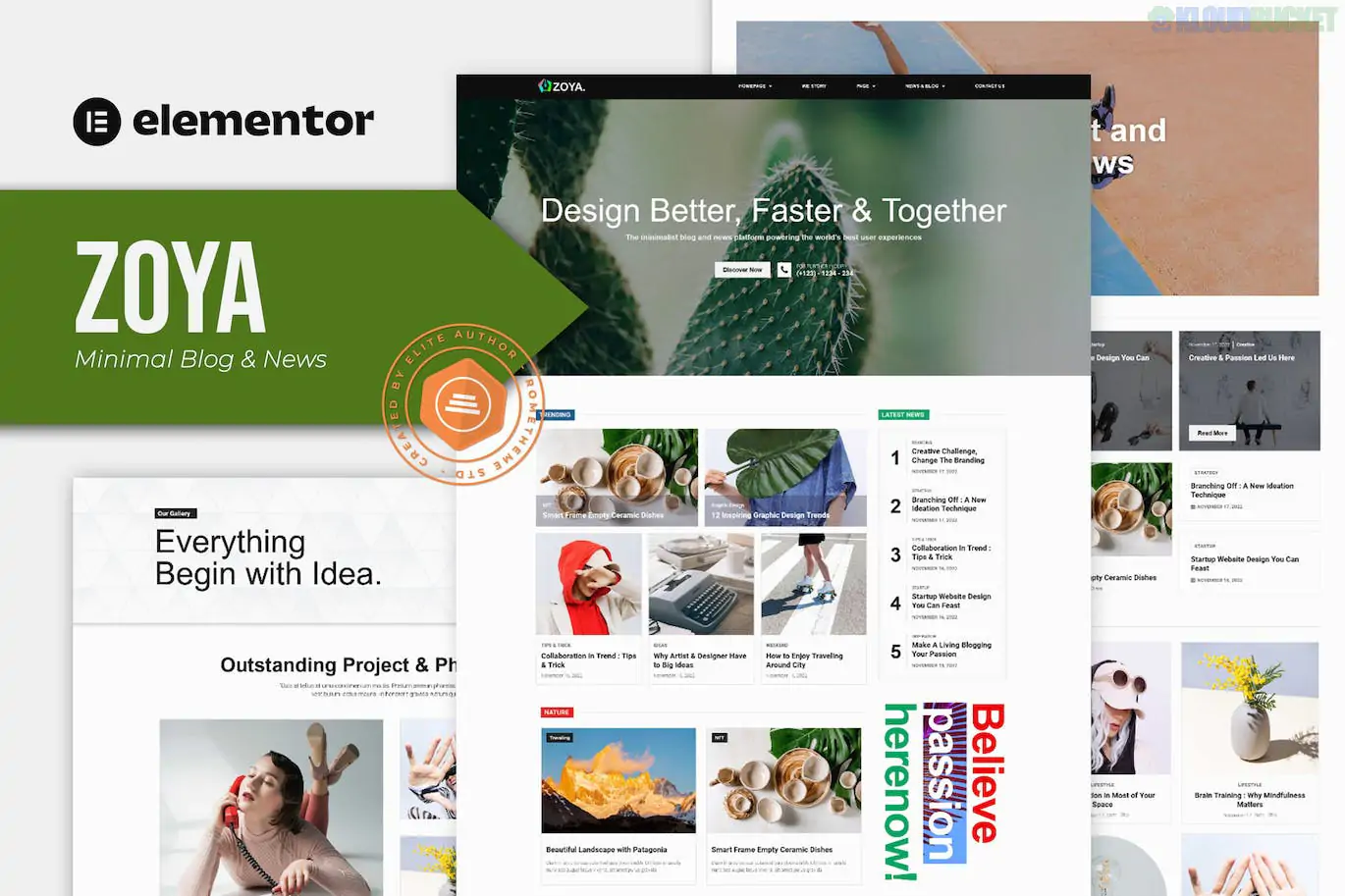Zoya - Minimal Blog Elementor Template Kit